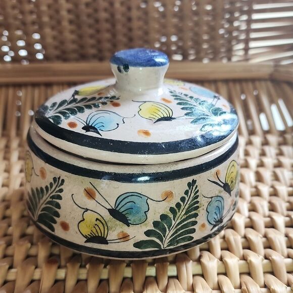 Vintage Mexican Pottery Lidded Bowl - Picture 1 of 9
